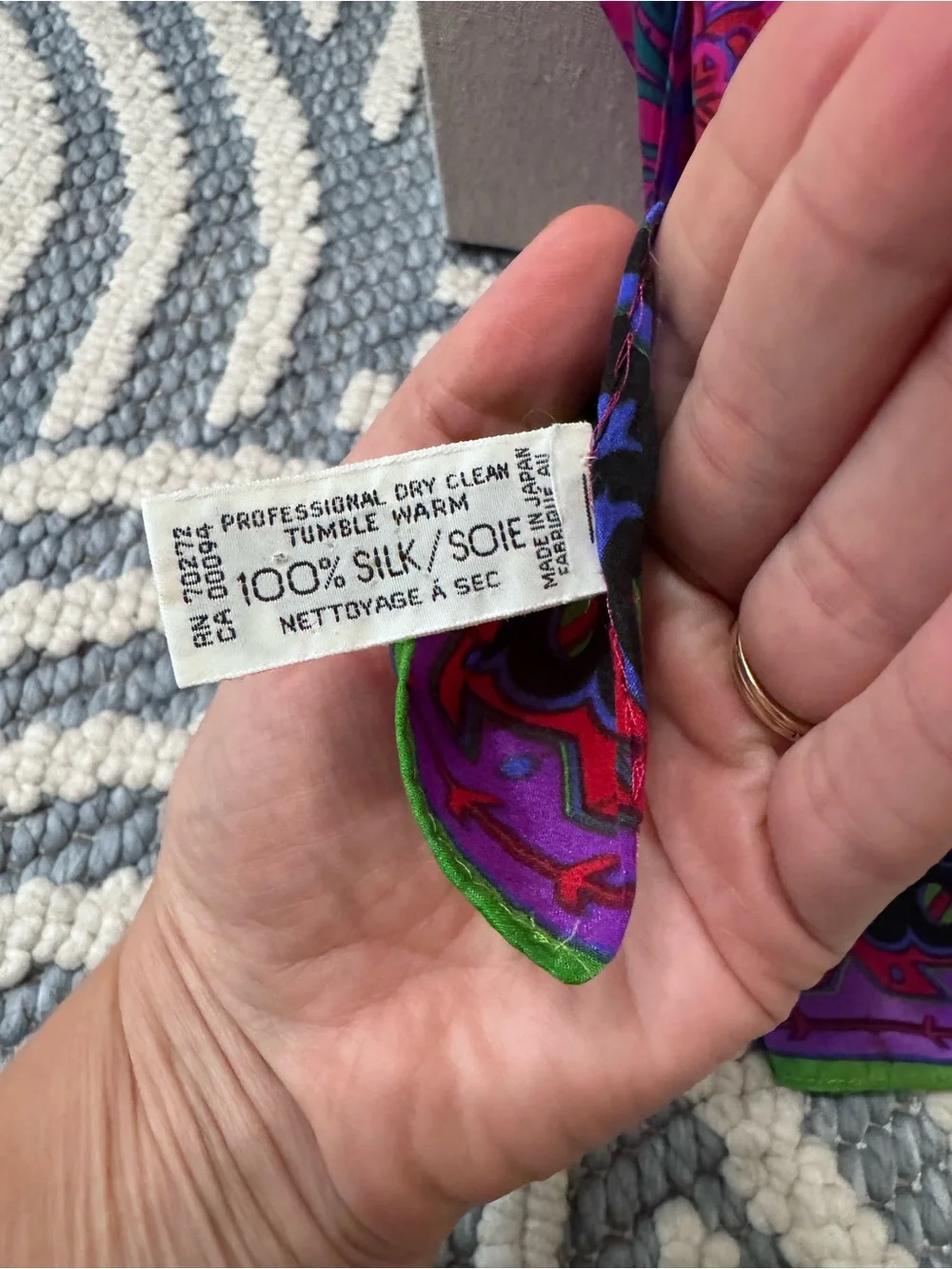 Vintage Liz Claiborne 100% Silk Floral Scarf Made in Japan